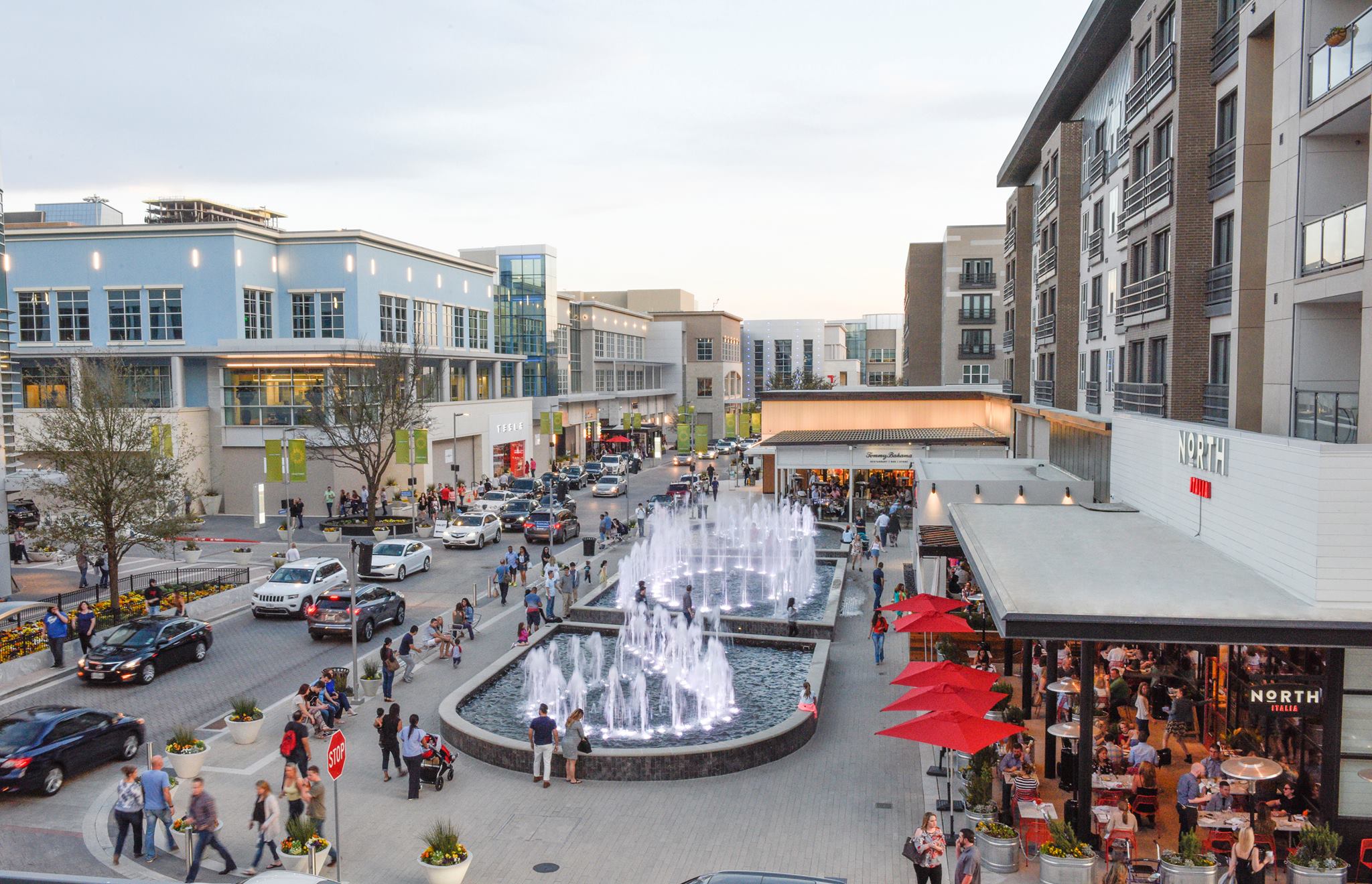 Legacy West in Plano, Texas, showing the region's walkable mixed-use development pattern